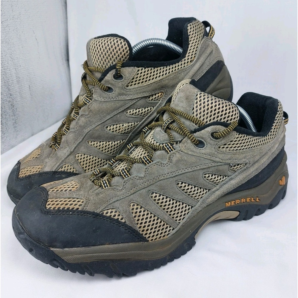 Merrell Mesa Ventilator Hiking Shoes Mens 13 Walnut Black Grey Waterproof Laceup